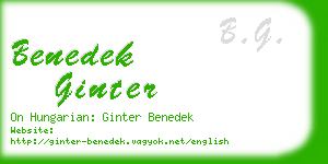 benedek ginter business card